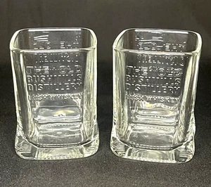 Set Of 2 Bushmills Whiskey Glasses Lowball Tumblers Square Embossed  Brand New - Picture 1 of 6
