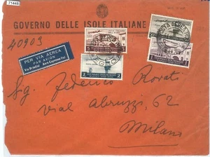 71448 - Colonie EGEO - Storia Postale - BUSTA per POSTA AEREA via BRINDISI 1940 - Imagen 1 de 1