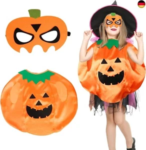 DKINY Halloween Kürbis Kostüm Kinder, Kürbis Umhang mit Maske, Orange Pumpkin Ca - Bild 1 von 7