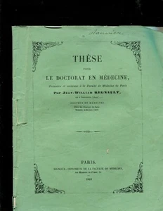 Regnault's disseration -- FRACTURES du PUBIS -- signed (and gifted to Ranvier ) - Picture 1 of 3