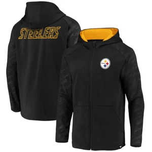 Neu mit Etikett Pittsburgh Steelers kultiger geprägter Team Defender Hoodie mit durchgehendem Reißverschluss Größe Medium - Bild 1 von 3