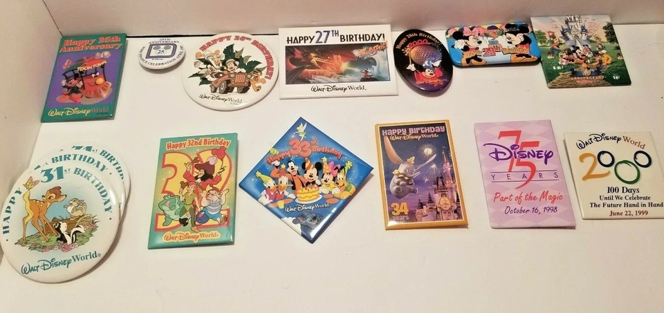 迪士尼周年纪念和生日纽扣/别针 - 罕见“您挑选” — 第 1/1 张图片