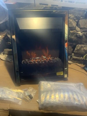 Elegance Antique Brass LED Electric  Fire - Image 1 of 4