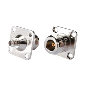 5-Pack SMA Jack Female to N Female 4 Hole Panel Flange Mount Connector Adapter - Picture 1 of 4