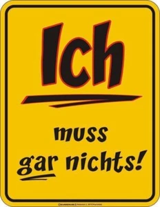 Blechschild Ich muss gar nichts Geburtstag Sprüche Schilder Geschenke - Bild 1 von 1