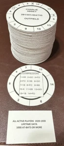 1930-1939 PRE-CUT 307 Cadaco Baseballscheiben (1000 ABS) mit Schrägstrichstatistik - Bild 1 von 19