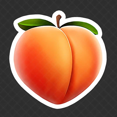 Cute Peach Emoji Sticker Vinyl Decal - Waterproof - 2" Wide - Image 1 of 4