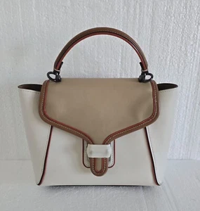 Coach Courier Carryall 23 beige braun rot Leder Umhängetasche - Riemen fehlt - Bild 1 von 24