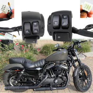 2X 1" Handlebar Control Switch + Wiring Harness For Harley Sportster 883 XL883C - Picture 1 of 16