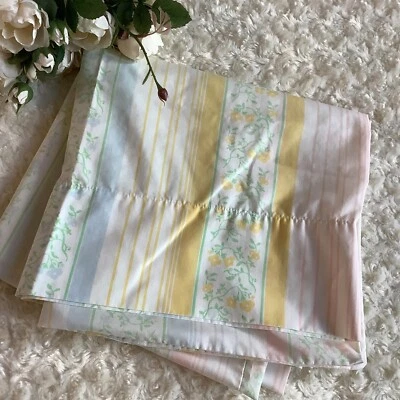 1 наволочка fairycore Burlington пастельный розовый синий в полоску цветочный KING 21 x 40 дюймов - Изображение 1 из 4