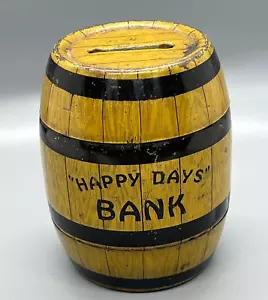 Vintage J. Chein Happy Days Tin Barrel Bank. No key - Picture 1 of 7