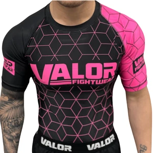 Geometric Design No Gi BJJ/MMA Rash Guard - Pink/Black - Valor Fightwear - Picture 1 of 11