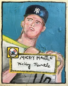 Mickey Mantle - Acrylic on Canvas 16x20in @elsantosworld Sergio Santos Original - Picture 1 of 1