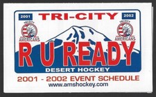 2001-02 Tri-City Americans WHL Hockey Schedule !!! Carl's Jr