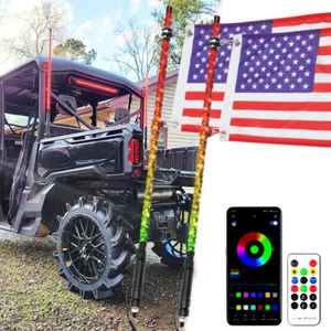 Bandera de antena espiral iluminada con látigo LED de 3 pies para Can-Am Maverick Trail 700 800 800R - Imagen 1 de 11