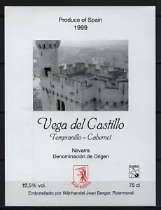 Vega del Castillo Cabernet 1999 España Vinos Etiqueta Banda - Imagen 1 de 1