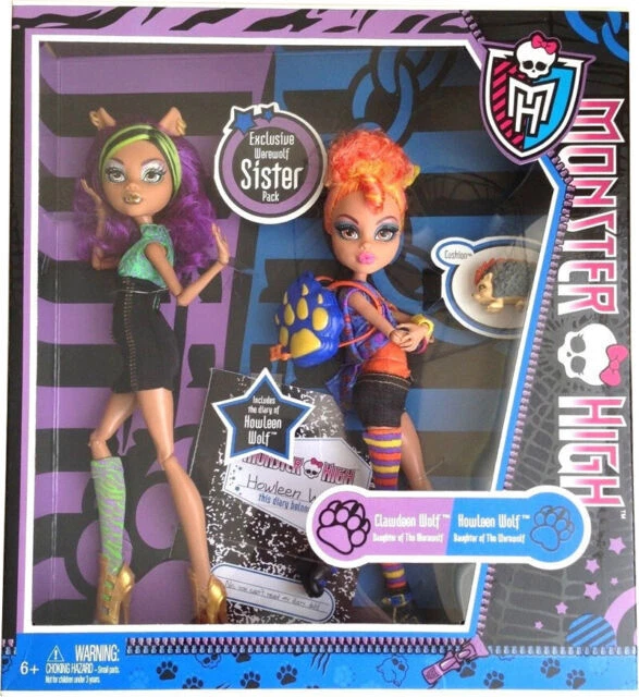 Monster High Clawdeen & Howleen Wolf Exclusive 10.5"   Dolls - Pack of 2