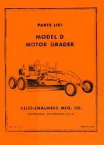 Allis Chalmers D Motor Grader Ersatzteilliste Handbuch AC - Bild 1 von 1