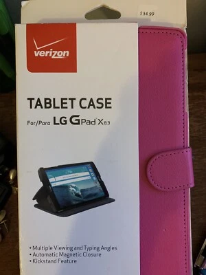 Verizon Tablet Case LG GPad X8.3 Pink Multiple Angles Kickstand Magnetic Close - Image 1 of 4