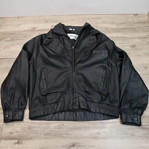 Vintage Wilson Leather Jacket XL Womens Black Korea Style 95774 - Picture 1 of 10