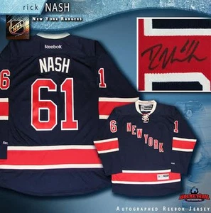 RICK NASH Signed New York Rangers Alternate Blue Reebok Jersey - Picture 1 of 2