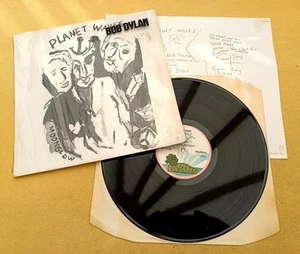 BOB DYLAN " PLANET WAVES " SUPER UK ISLAND ORLAKE LP RARE SHRINK STICKER +INSERT - Picture 1 of 12