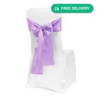 Obstal 10 PCS Lavender Satin Chair Sashes Bows for Wedding Banquet Party
