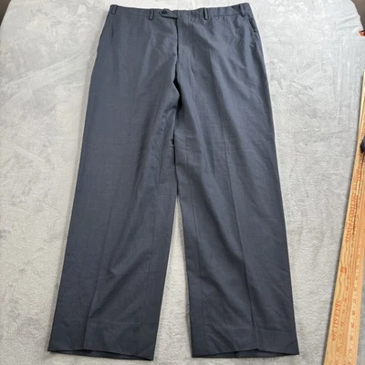Pantalones de vestir Canali para hombre 56 38x32 azul 100 % lana frente plano hechos en Italia Foto 1 de 4