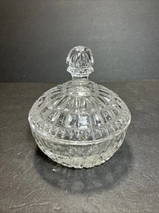 Crystal Candy Or Trinket Lidded Dish 4 1/2 Inches Tall By 4 Inches Diameter Euc - Picture 1 of 5