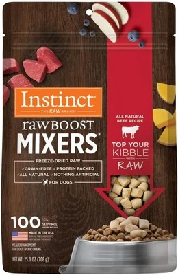 Instinct Raw Boost Mixers Freeze Dried Raw Dog Food Topper, Grain Free Beef 25oz - Image 1 of 4