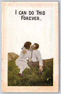 Postcard Comic I Can Do This Forever Couple Kissing - Picture 1 of 2