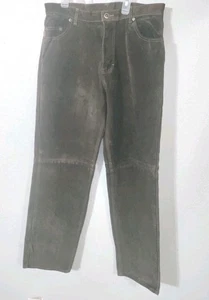 Pantalone vintage skotts scamosciato marrone lavabile scamosciato gamba dritta uomo 38 - Foto 1 di 8