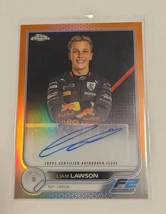 2022 Topps Chrome F1 #81 Liam Lawson Orange Wave Rookie /25 AUTO - Picture 1 of 3
