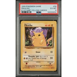 1999 Pokémon E3 #58 Pikachu Yellow Cheeks PSA 6 - Picture 1 of 3
