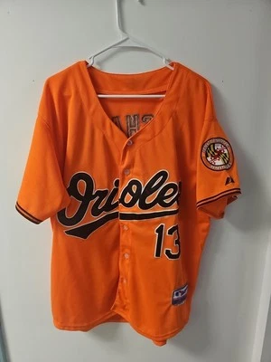 Camiseta costurada autêntica Majestic Baltimore Orioles Manny Machado tamanho 52 MLB - Imagem 1 de 4