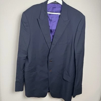 Paul Smith London Blazer 42L Made In Italy Black Striped Preowned See Notes - Image 1 of 4