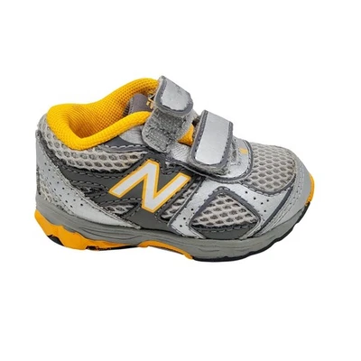 New Balance 633 Toddler 2 Gray Yellow Running Shoes Hook & Loop Lightweight - Image 1 of 4