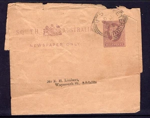 South Australia PETERSBURG squared circle cancel on newspaper wrapper 1900 - Bild 1 von 2