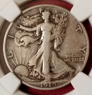 NGC F-15! 1919-D WALKING LIBERTY HALF - Image 1 of 3