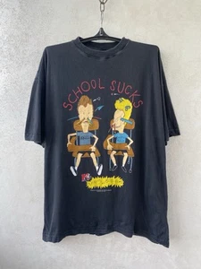 Camiseta De Colección 1995 Beavis And Butthead School Sucks MTV Dibujos Animados Talla XL - Imagen 1 de 14