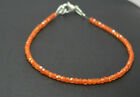 5" Strand Bracelet Orange Zircon Gemstone Rondelle Faceted 3 mm Beads BB153