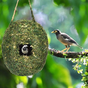 Garden Bird Roosting House Hummingbird Hanging Nest Natural Grass Nesting Bird - Picture 1 of 10