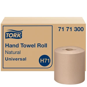 Tork Hand Towel Roll, Natural, Universal, H71, Large, 100% Recycled, 1-Ply, Whit - Picture 1 of 12