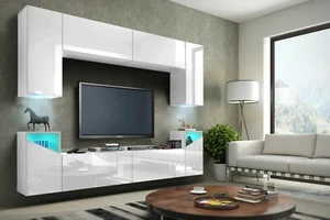 Moderne Wohnwand Schrankwand Hochglanz Wohnzimmer Concept S1 inkl.LED - Bild 1 von 6