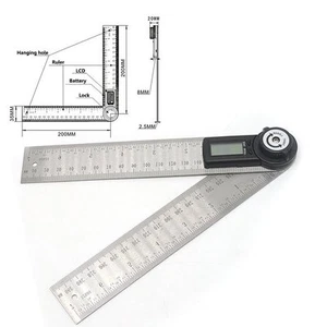 2 IN 1 360 degree 200mm electronic digital protractor angle meter angle finder - Picture 1 of 8