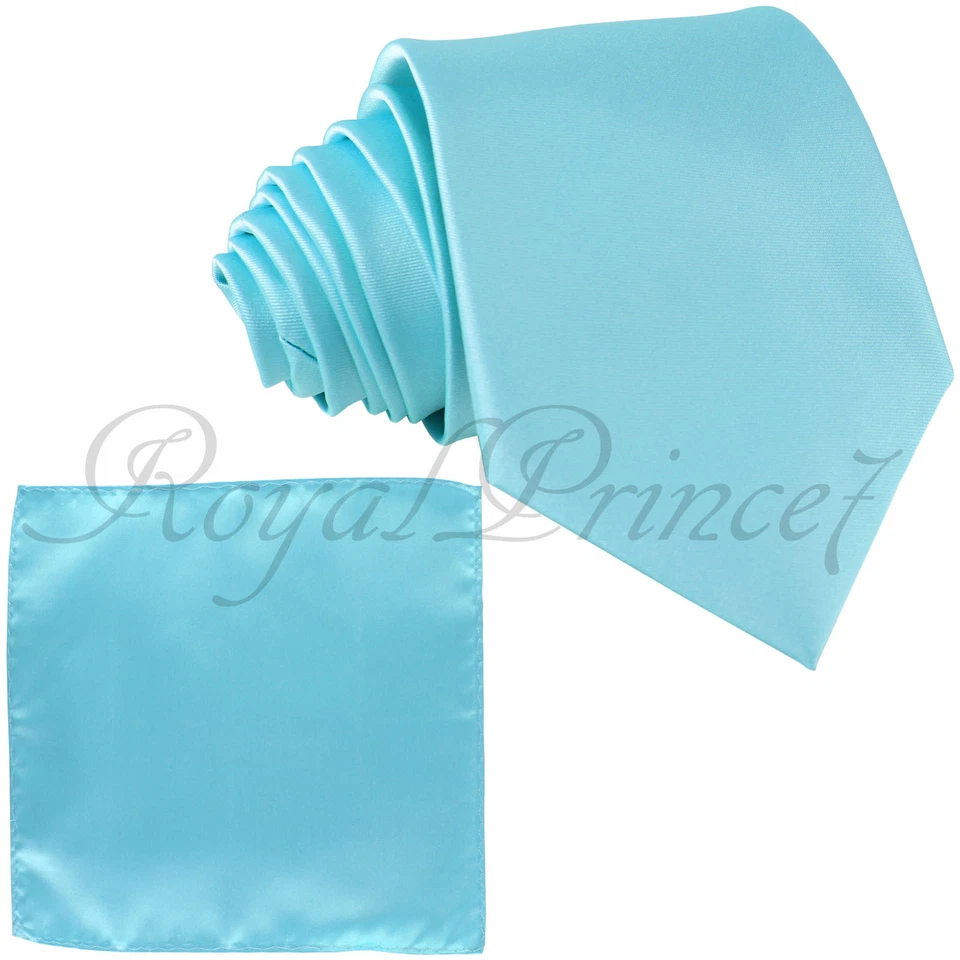 Nuevo Para hombres Sólido Autoatado Cuello Corbata Corbata Y Bolsillo Cuadrado Pañuelo Bebé Azul Foto 1 de 1