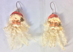 Shari Lutz Vintage Hand Crafted Folk Art Santa Ornament - Choice of 2 - Signed - Picture 1 of 18