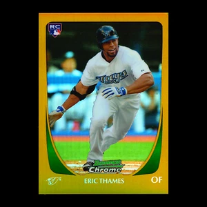 Bowman Chrome Draft Eric Thames Gold Refractor RC 2011 falta número de serie/50 - Imagen 1 de 4