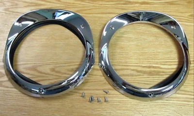 Chevy 1956 luz principal lámpara biseles cromados nuevo par ** Hecho en Estados Unidos ** Foto 1 de 3