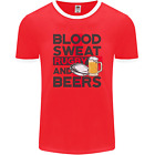 Blood Sweat Rugby and Beers England lustig Herren Ringer T-Shirt Neuwertig